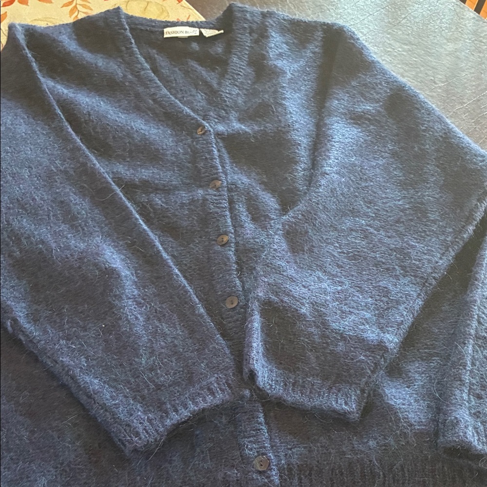 Fashion Bug Deep Blue Fuzzy Cardigan